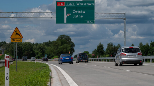 Można jechać S17 od Kołbieli na Warszawę