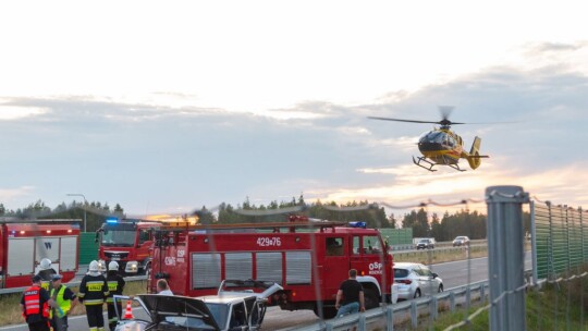 Wypadek w Trojanowie. Na S17 lądował LPR