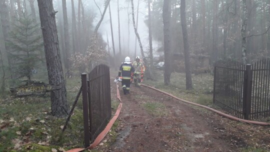 Pożar drewnianego domku