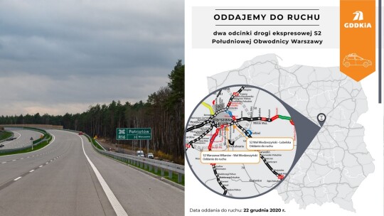 Południowa Obwodnica Warszawy dłuższa o 15 km