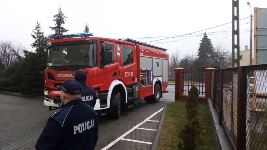 Pożar i ewakuacja komendy policji