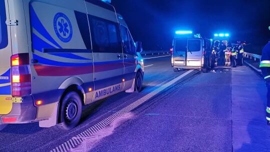 Wypadek busa z Ukraińcami na S17