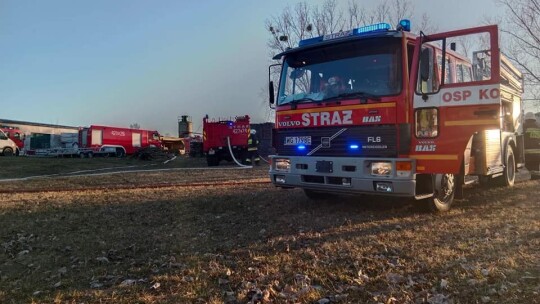 Pożar w budynku stolarni