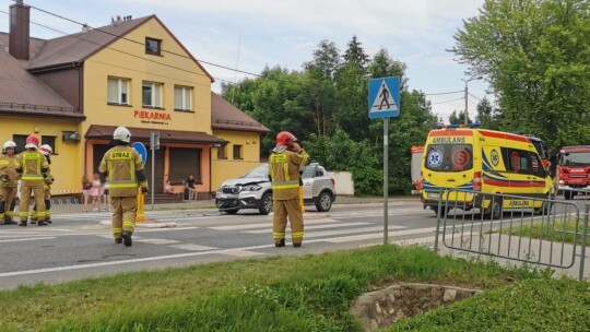 Potrącenie rowerzysty na przejściu dla pieszych