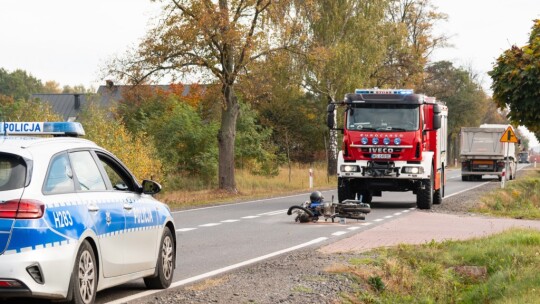 Zderzenie skutera z ciężarówką