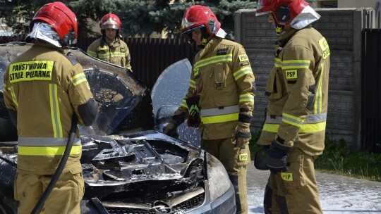 Pożar auta na Warszawskiej