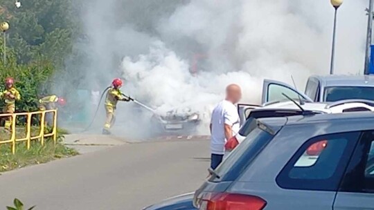 Pożar auta na Warszawskiej