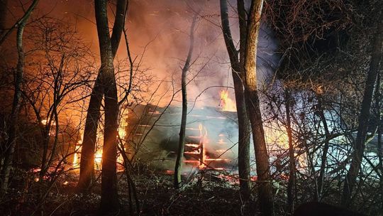 Spalił się budynek gospodarczy