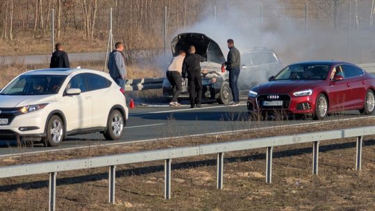 Pożar auta na S17