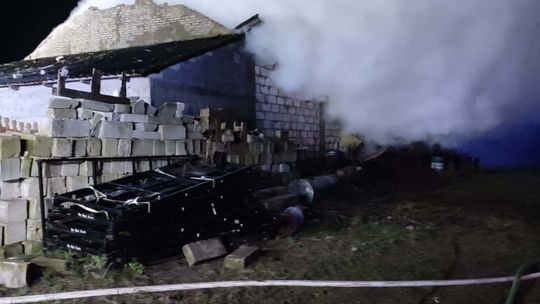 Pożar obory w gminie Górzno