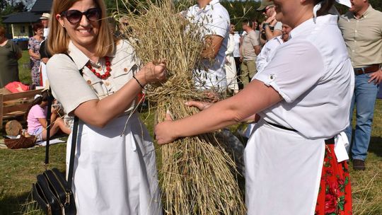 Powrót do dawnych żniw w Kawęczynie. Pokaz tradycji przyciągnął mieszkańców i gości